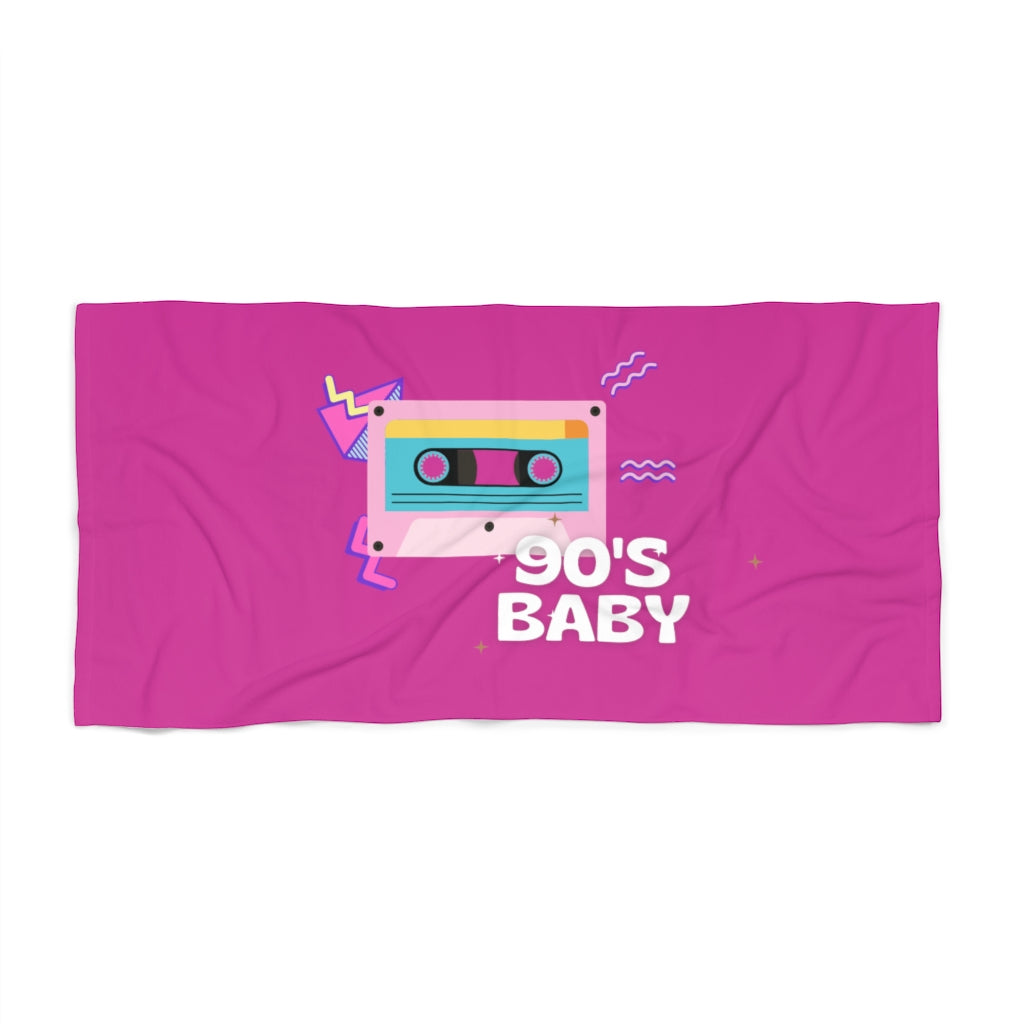 90's Baby Beach Towel- Hot Pink