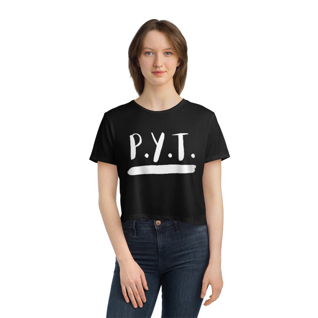 P.Y.T. Michael Jackson Inspired Women's Flowy Cropped Tee