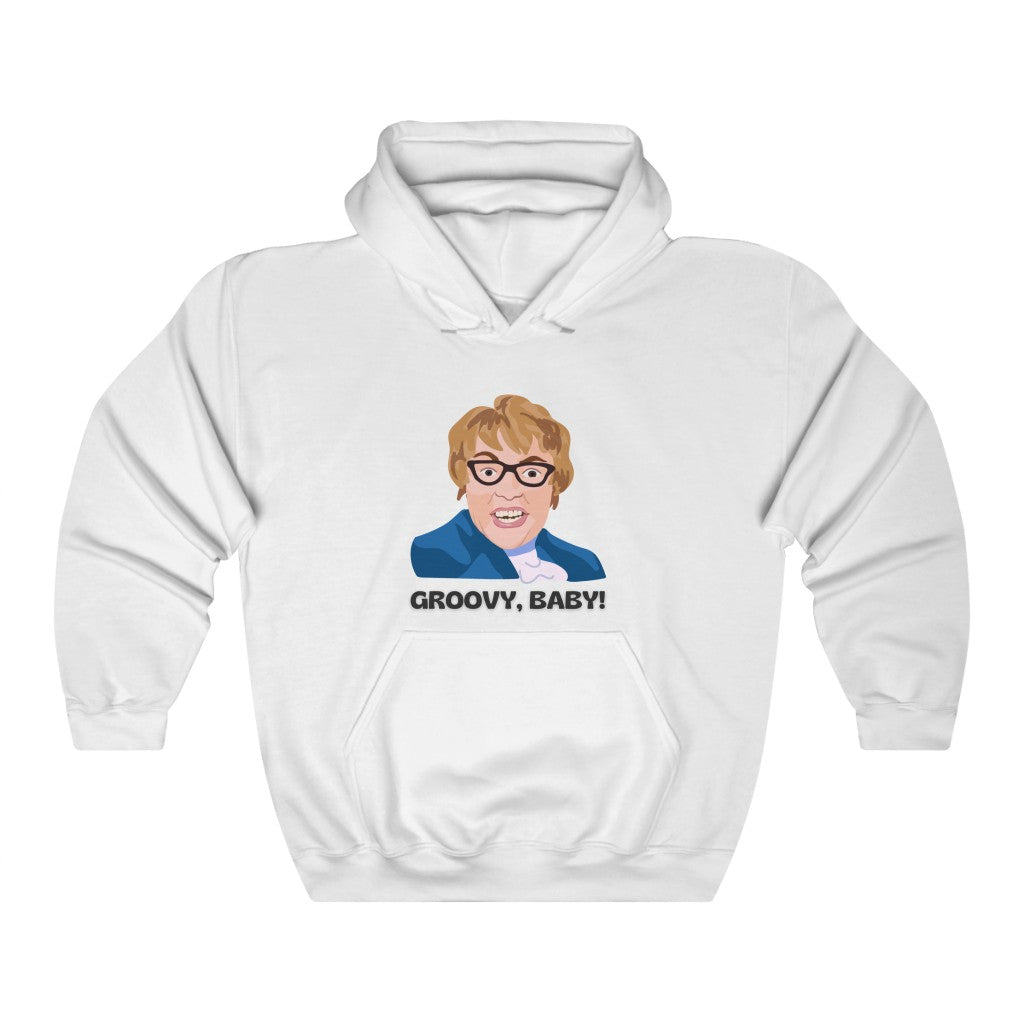 Groovy Baby, Austin Powers Inspired Unisex Hooded Sweatshirt