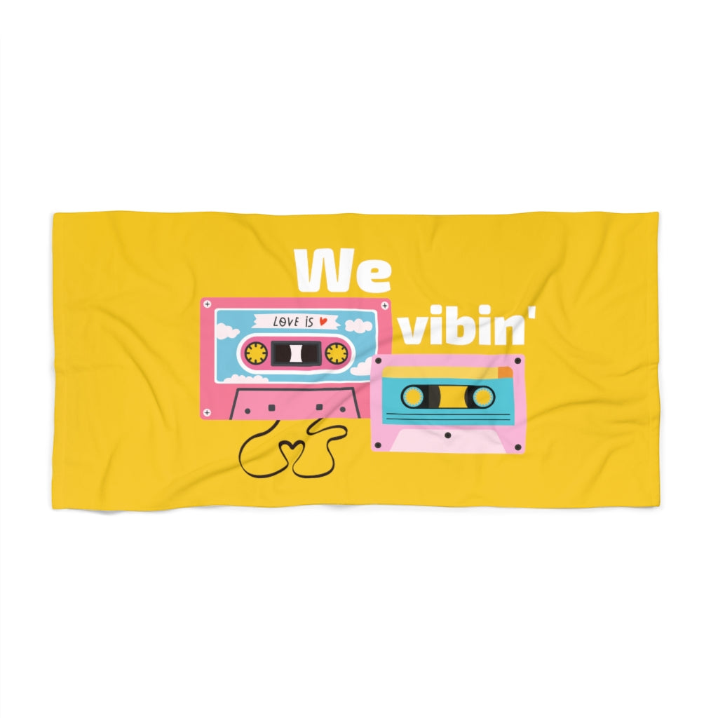 We Vibin' Beach Towel- Yellow
