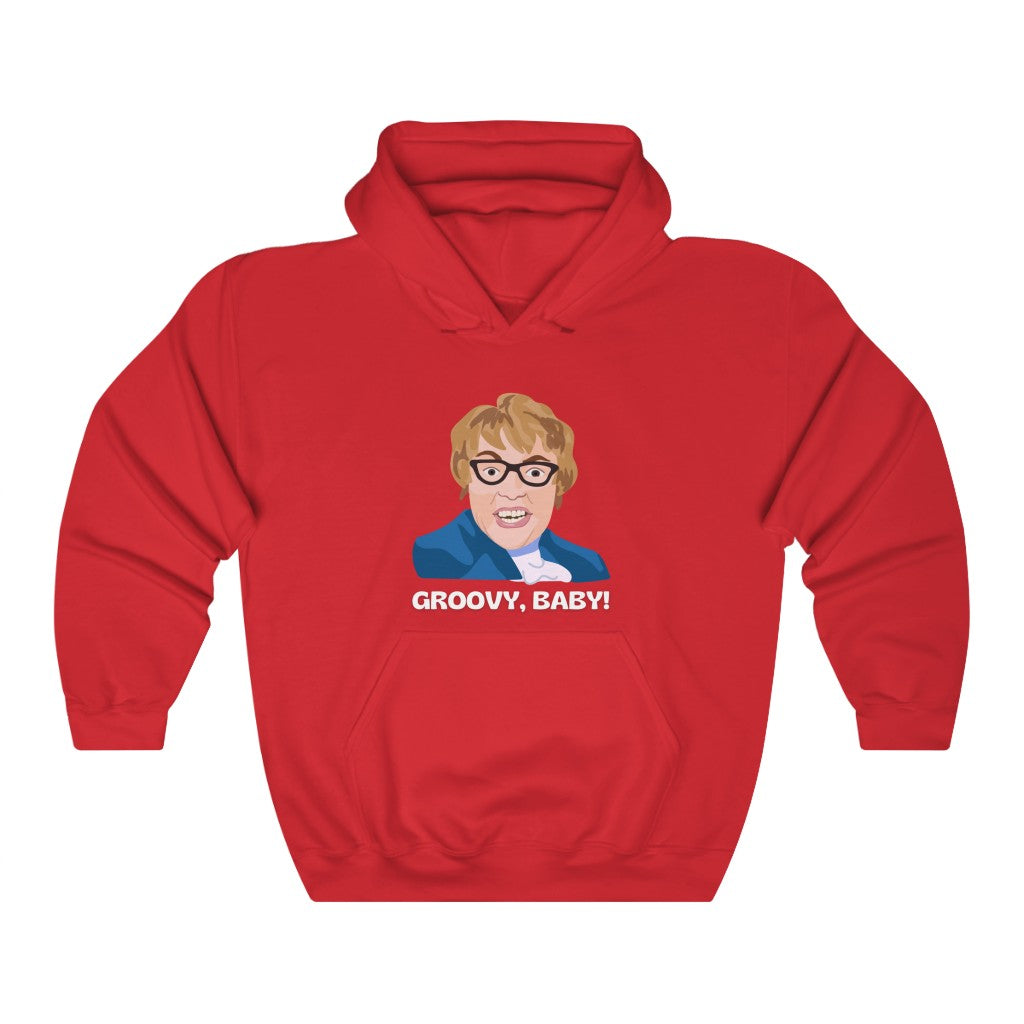 Groovy Baby, Austin Powers Inspired Unisex Hooded Sweatshirt