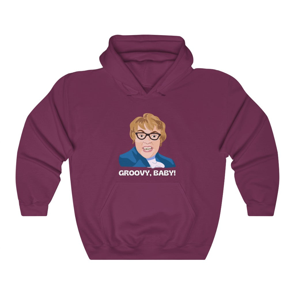 Groovy Baby, Austin Powers Inspired Unisex Hooded Sweatshirt